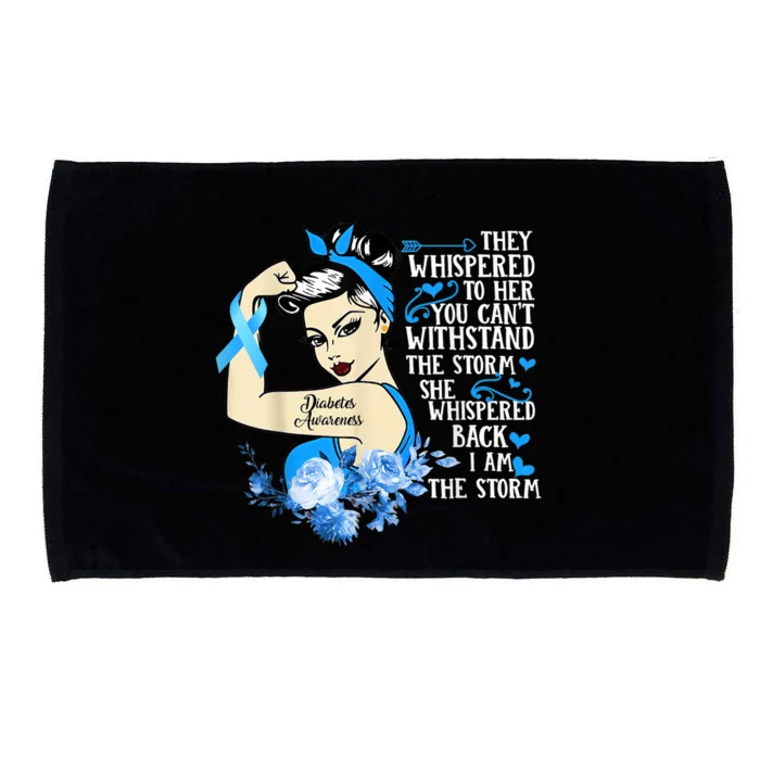 Tough Girl Ribbon I Am The Storm Diabetes Awareness Microfiber Hand Towel