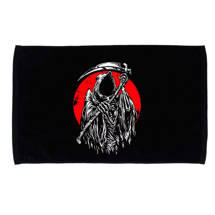 The Grim Reaper Skeleton Skull Death Scythe Grunge Horror Microfiber Hand Towel