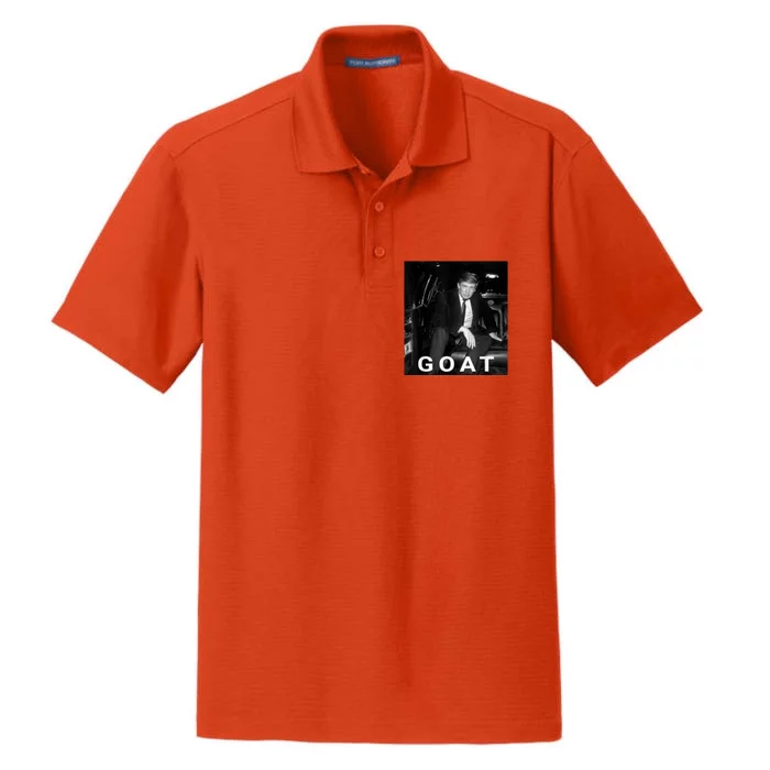 Trump Goat Republican Conservative Gift Trump 2024 Dry Zone Grid Performance Polo