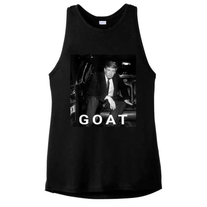 Trump Goat Republican Conservative Gift Trump 2024 Ladies Tri-Blend Wicking Tank