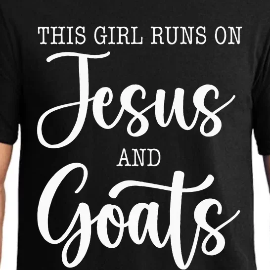 This Girl Runs On Jesus And Goats Goat Lover Christian Pajama Set