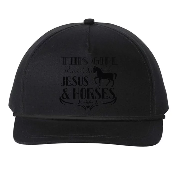 This Girl Runs On Jesus And Horses Horse Riding Snapback Five-Panel Rope Hat