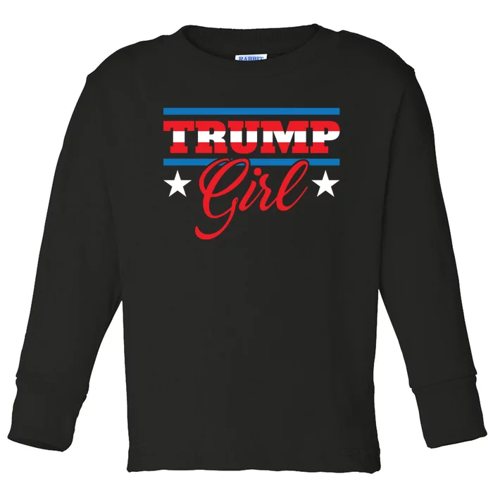 Trump Girl Reelect Donald Trump 2020 45 Pro Trump Gift Toddler Long Sleeve Shirt