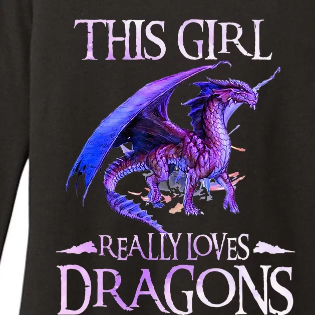 This Girl Really Loves Dragons Dragon Lover Womens CVC Long Sleeve Shirt