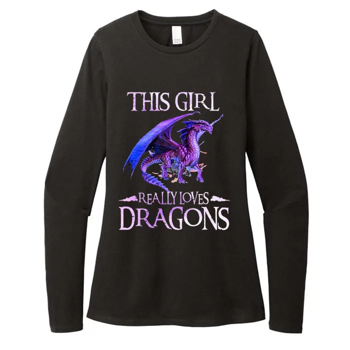 This Girl Really Loves Dragons Dragon Lover Womens CVC Long Sleeve Shirt