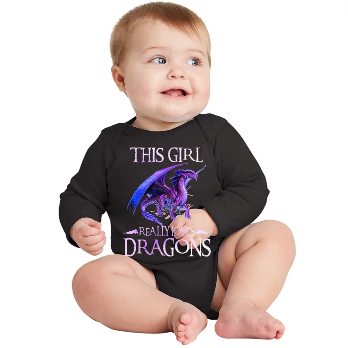 This Girl Really Loves Dragons Dragon Lover Baby Long Sleeve Bodysuit