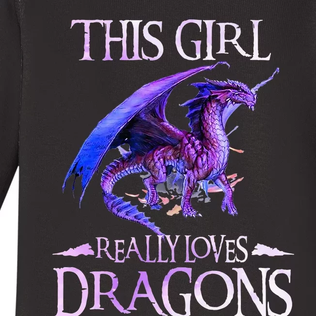 This Girl Really Loves Dragons Dragon Lover Baby Long Sleeve Bodysuit