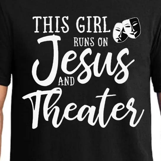 This Girl Runs On Jesus And Theater Christian Gift Pajama Set