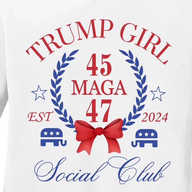 Trump Girl Retro Political Taking Back America Ladies Long Sleeve Shirt