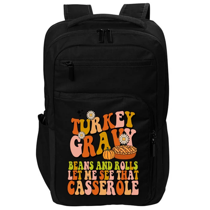 Turkey Gravy Retro Groovy Thanksgiving Food Impact Tech Backpack