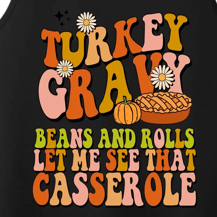 Turkey Gravy Retro Groovy Thanksgiving Food Performance Tank