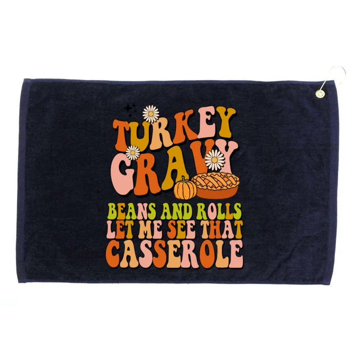 Turkey Gravy Retro Groovy Thanksgiving Food Grommeted Golf Towel