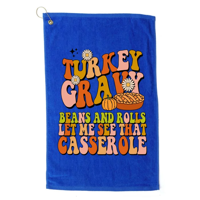 Turkey Gravy Retro Groovy Thanksgiving Food Platinum Collection Golf Towel