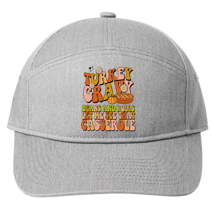 Turkey Gravy Retro Groovy Thanksgiving Food 7-Panel Snapback Hat