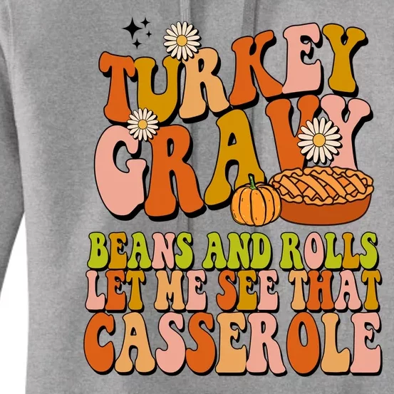 Turkey Gravy Retro Groovy Thanksgiving Food Women's Pullover Hoodie