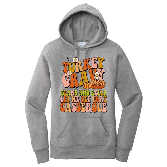 Turkey Gravy Retro Groovy Thanksgiving Food Women's Pullover Hoodie