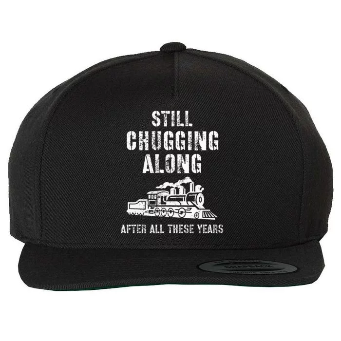 Train Grandpa Retirement Model Train Show Chugging Along Wool Snapback Cap