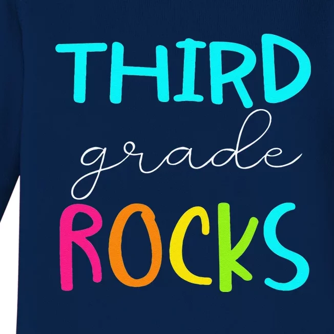 Third Grade Rocks Team 3rd Grade Teacher Baby Long Sleeve Bodysuit