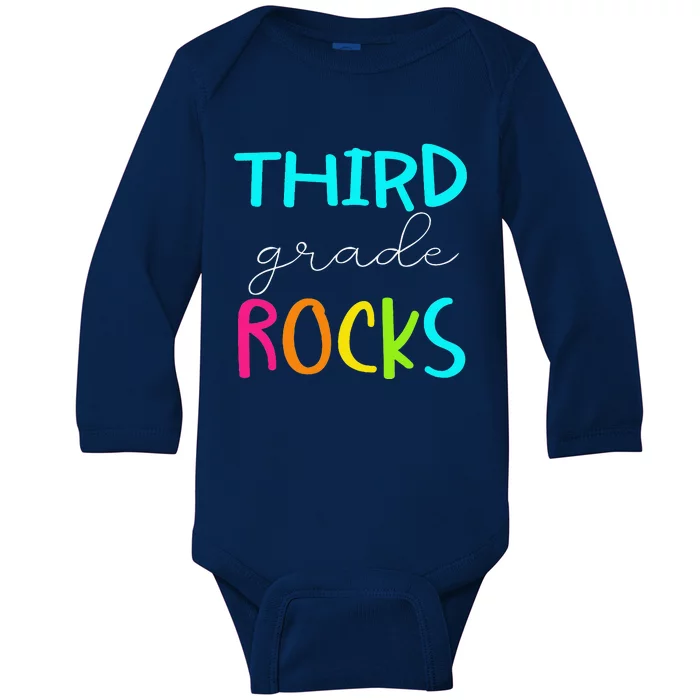 Third Grade Rocks Team 3rd Grade Teacher Baby Long Sleeve Bodysuit