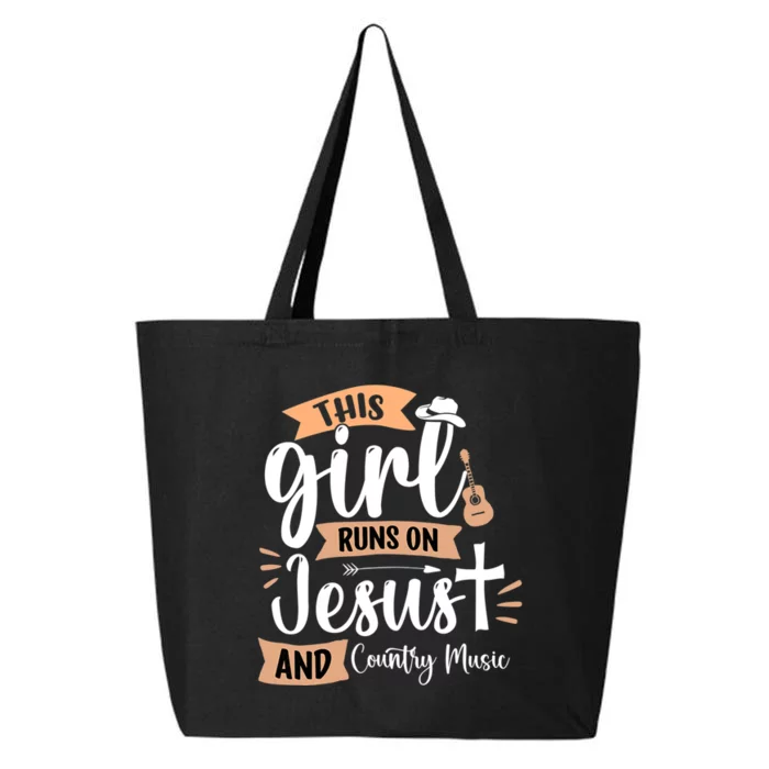 This Girl Runs On Jesus And Country Music Christian Girls 25L Jumbo Tote