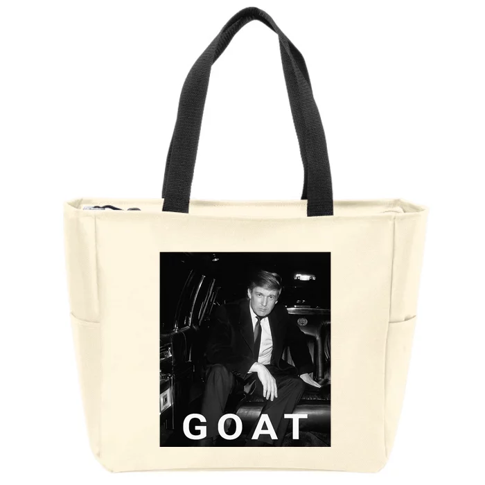 Trump Goat Republican Conservative Gift Trump 2024 Zip Tote Bag