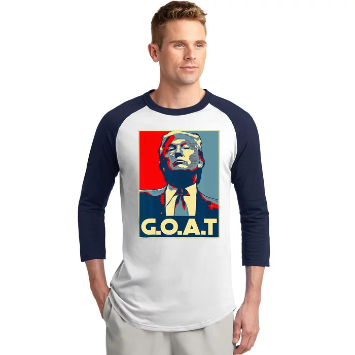 Trump Goat Republican Conservative Gift Trump 2024 Baseball Sleeve Shirt