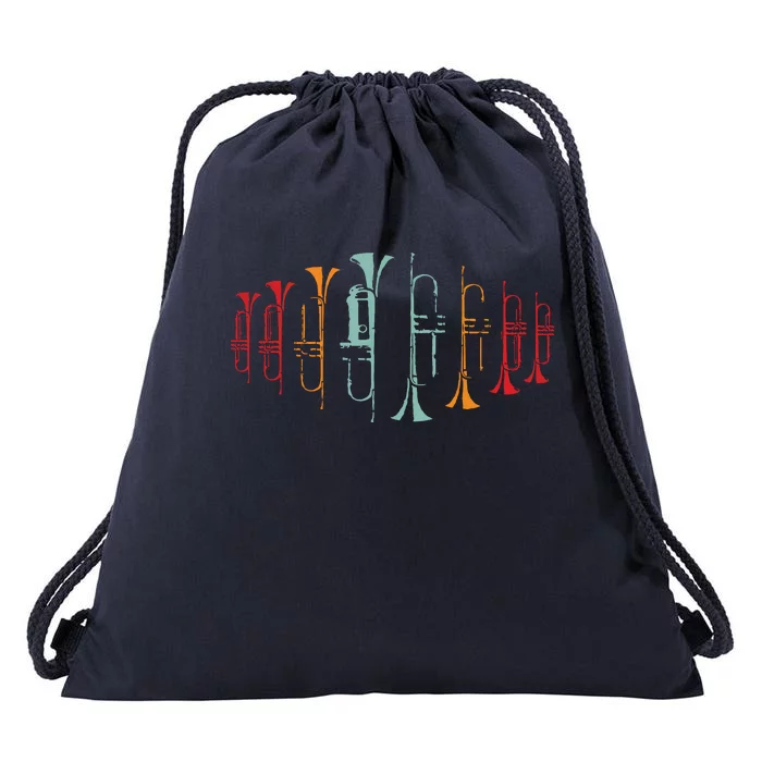 Trumpeter Gift Retro Jazz Music Trumpet Drawstring Bag