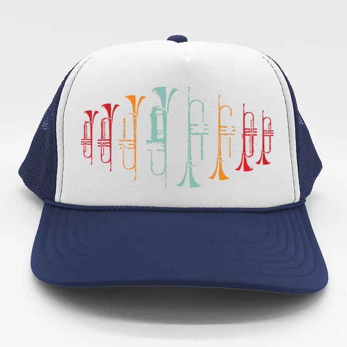 Trumpeter Gift Retro Jazz Music Trumpet Trucker Hat