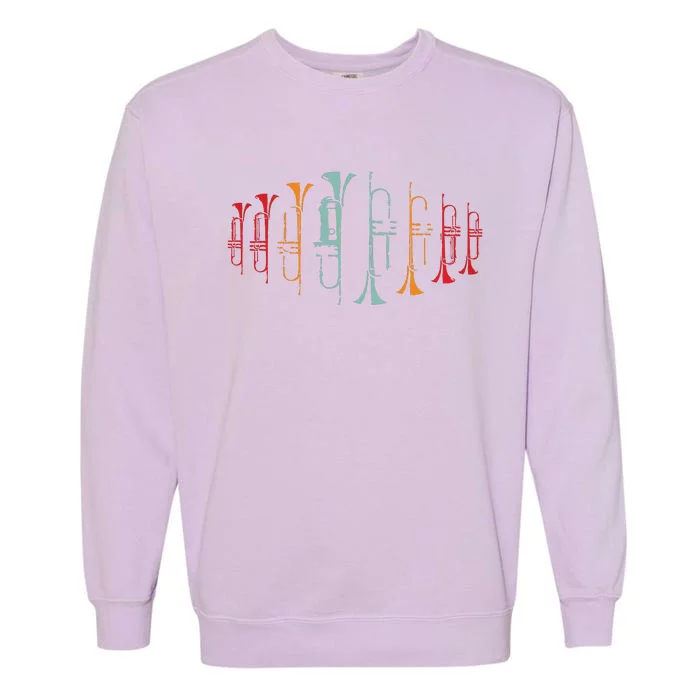 Trumpeter Gift Retro Jazz Music Trumpet Garment-Dyed Sweatshirt