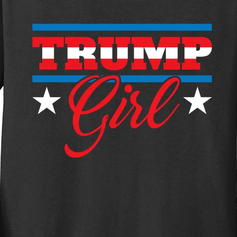 Trump Girl Reelect Donald Trump 2020 45 Pro Trump Gift Kids Long Sleeve Shirt