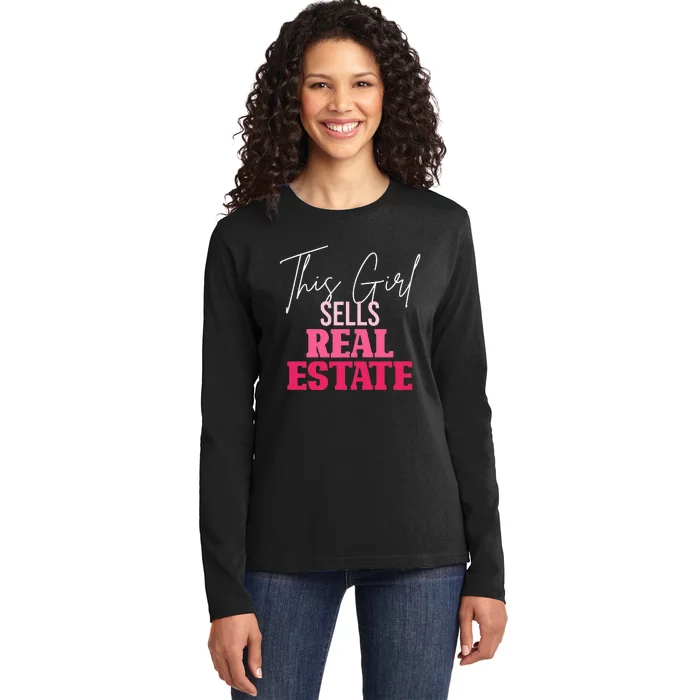 This Girl Sells Real Estate Agent Rent Realtor Womens Gifts Ladies Long Sleeve Shirt