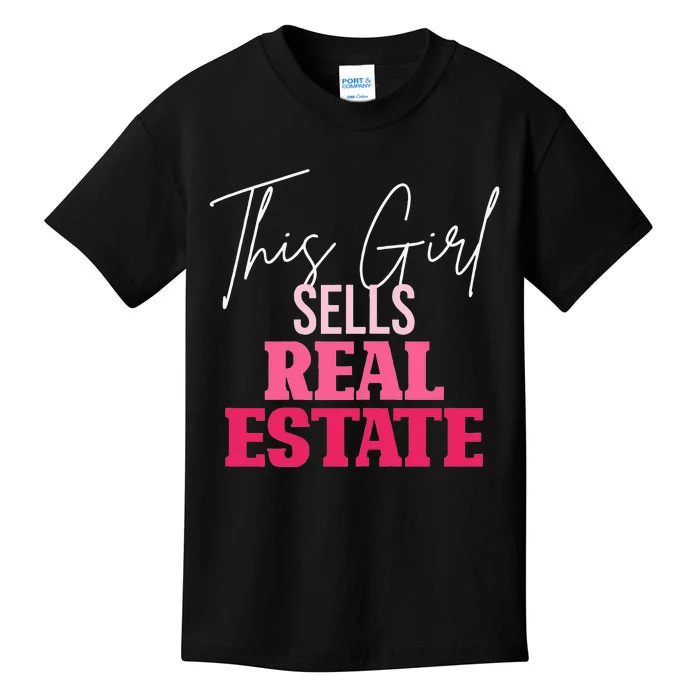 This Girl Sells Real Estate Agent Rent Realtor Womens Gifts Kids T-Shirt