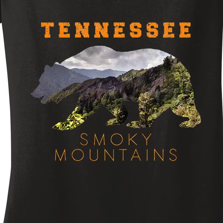 Tennessee Great Smoky Mountains Women's V-Neck T-Shirt