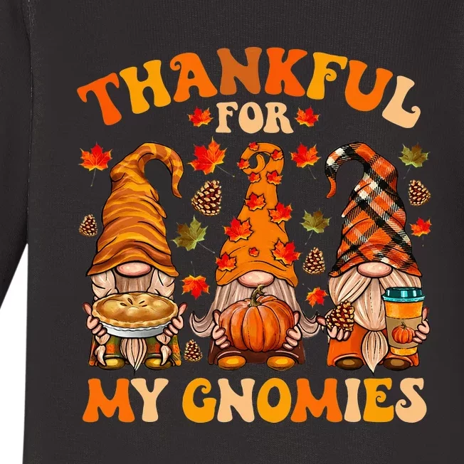 Thankful Gnome Squad Thanksgiving Celebration Baby Long Sleeve Bodysuit