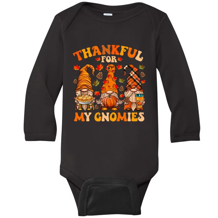 Thankful Gnome Squad Thanksgiving Celebration Baby Long Sleeve Bodysuit