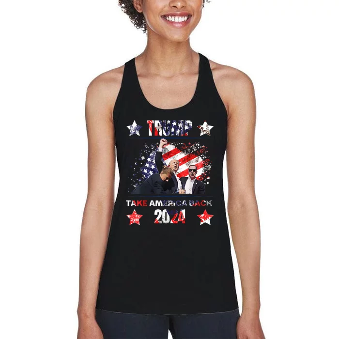 Trump Getting Shot 2024 Women's Racerback Tank