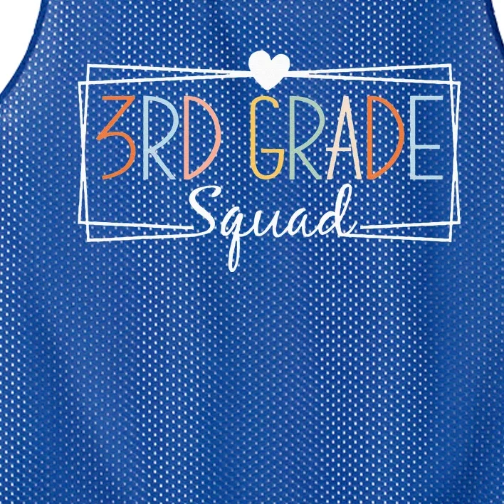 Third Grade Squad Teachers 3rd Grade Back to School Mesh Reversible Basketball Jersey Tank