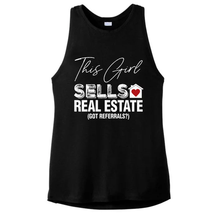 This Girl Sells Real Estate Got Referrals Ladies Tri-Blend Wicking Tank