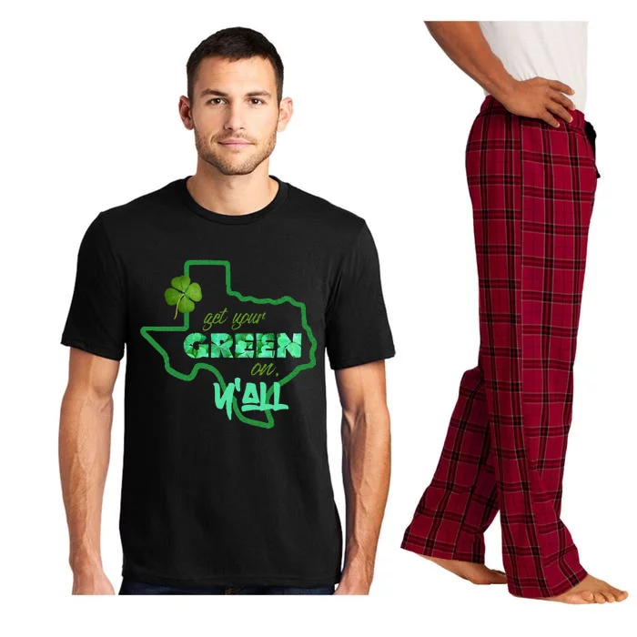 Texan Gift St Patty's Get Your Green On Y'all Cute Pajama Set