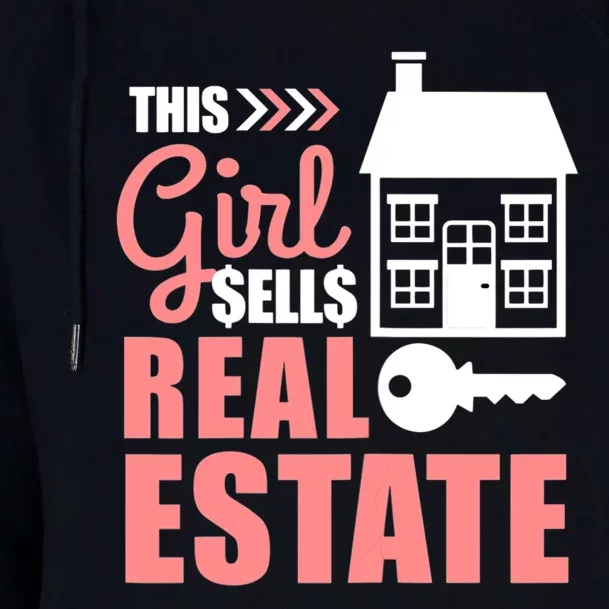 This Girl Sells Real Estate Real Estate Agent Womens Funnel Neck Pullover Hood