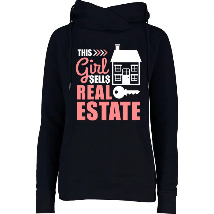 This Girl Sells Real Estate Real Estate Agent Womens Funnel Neck Pullover Hood