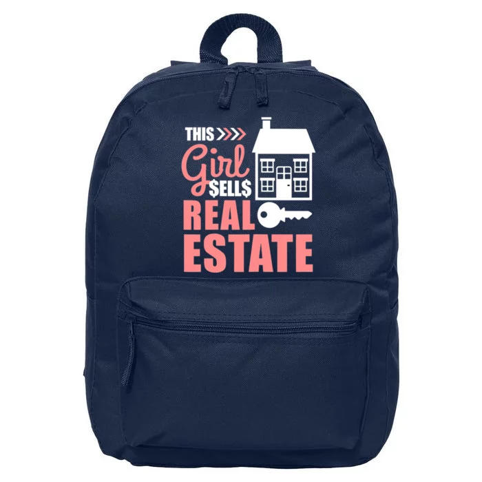 This Girl Sells Real Estate Real Estate Agent 16 in Basic Backpack