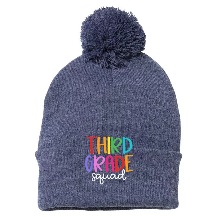 Third Grade Squad Teachers Kid 3rd Grade Back to School Pom Pom 12in Knit Beanie