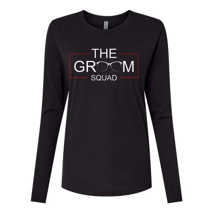 The Groom Squad Bachelor Party Wedding Sunglasses Grooms Womens Cotton Relaxed Long Sleeve T-Shirt