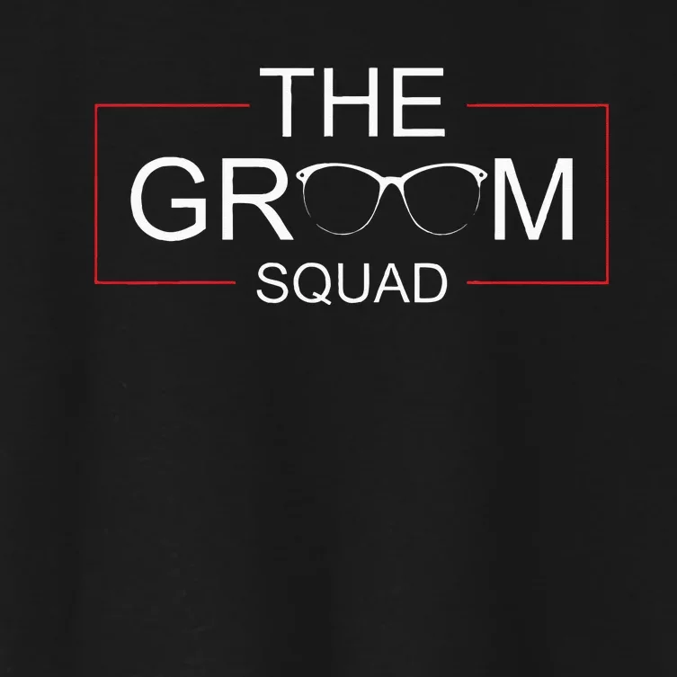 The Groom Squad Bachelor Party Wedding Sunglasses Grooms Women's Crop Top Tee