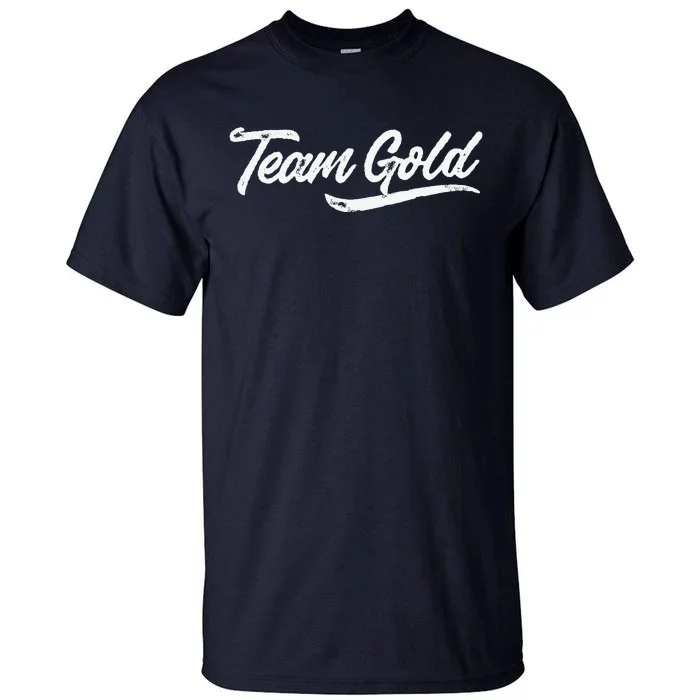 Team Gold Sleepaway Camp Color War Summer Spirit Tall T-Shirt