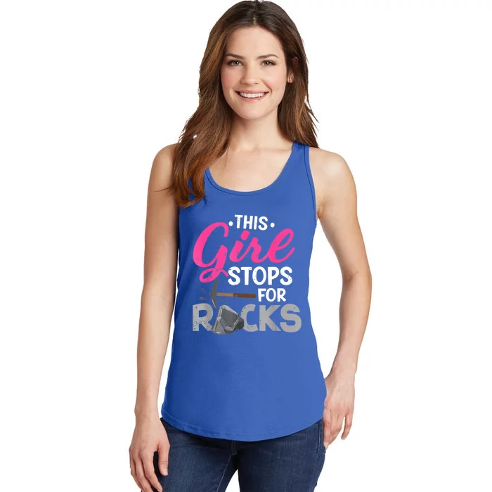 This Girl Stops For Rocks Rock Collector Geode Hunter Ladies Essential Tank