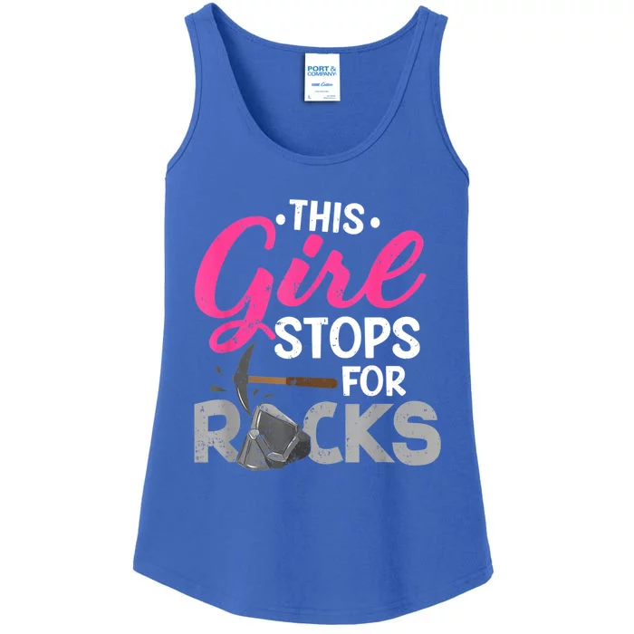 This Girl Stops For Rocks Rock Collector Geode Hunter Ladies Essential Tank