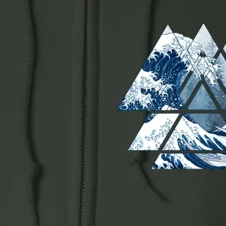 The Great Sacred Geometry Triangles Misty Forest Wave Full Zip Hoodie