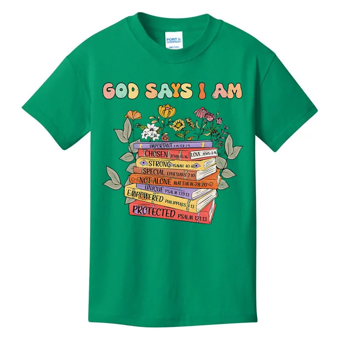 Teacher God Says Im Book Lover Christian Women Jesus Kids T-Shirt